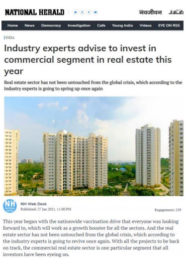 Industry experts advise to invest in commercial segment in real estate this year